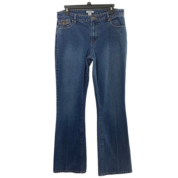 Cato Jeans Womens Size 12 Mid Rise Bootcut Medium Wash Denim Flap Back Pockets - Picture 1 of 10